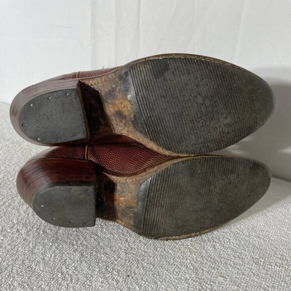 Vintage Leather Western Cowboy Boots With Vibram Soles 8.5 - Picture 6 of 16